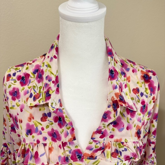 MISA Los Angeles | floral ruffle peasant blouse SMALL - Picture 9 of 14